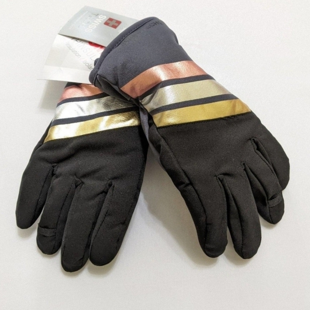 L-XL new Swiss Tech Foil Girls ski Gloves Waterproof